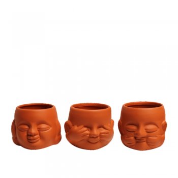 TRIO DE BUDA TERRACOTA FOSCO A8 D9