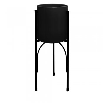 VASO COM SUPORTE PRETO A56 D20